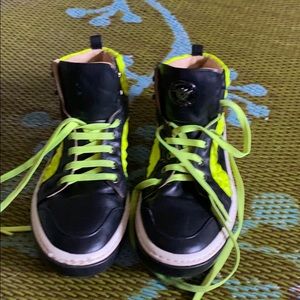 Mildly used Napa leather  Versace high tops